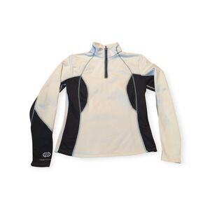 Obermeyer Bamboo Quarter Zip Pullover Sweatshirt Womens Large White Black